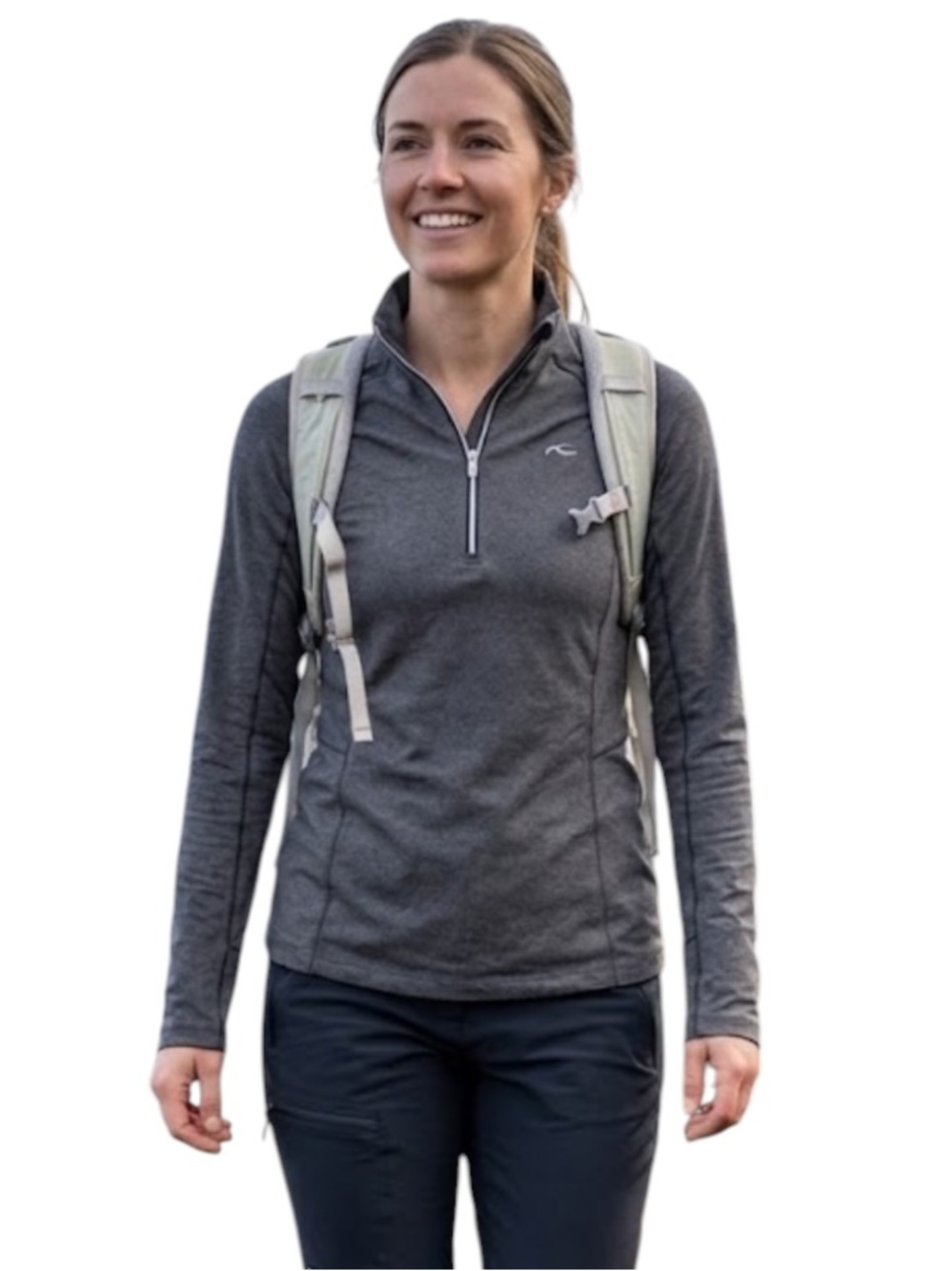 KJUS Trace Half Zip Midlayer Pullover Top Gray M Golf Ski Athleisure
V